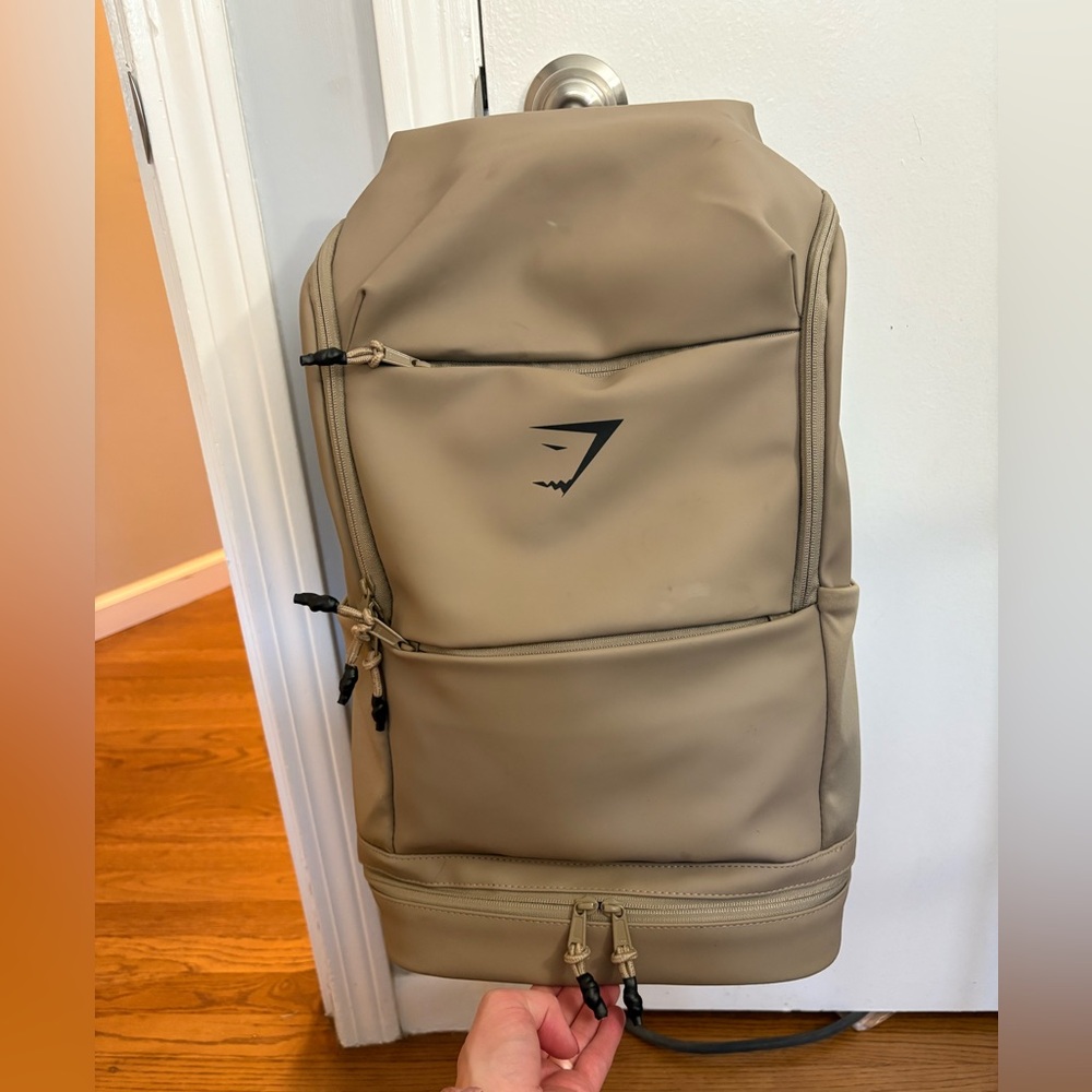 Gym Shark Sleek Backpack in Cement Brown